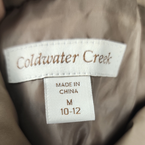 COLDWATER CREEK | Classic Minimalist Beige Down Feather Filled Puffer Vest | M - Picture 7 of 10